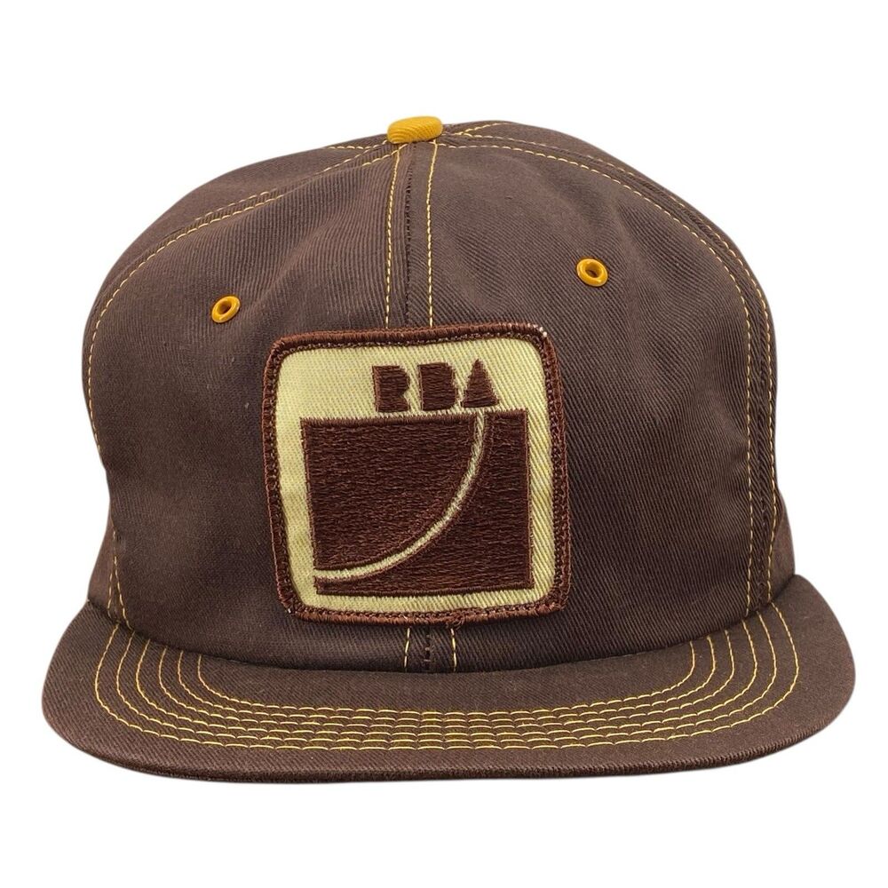 Vintage K-Brand RBA Renewal by Andersen Snapback Trucker Hat Patch‎ Brown